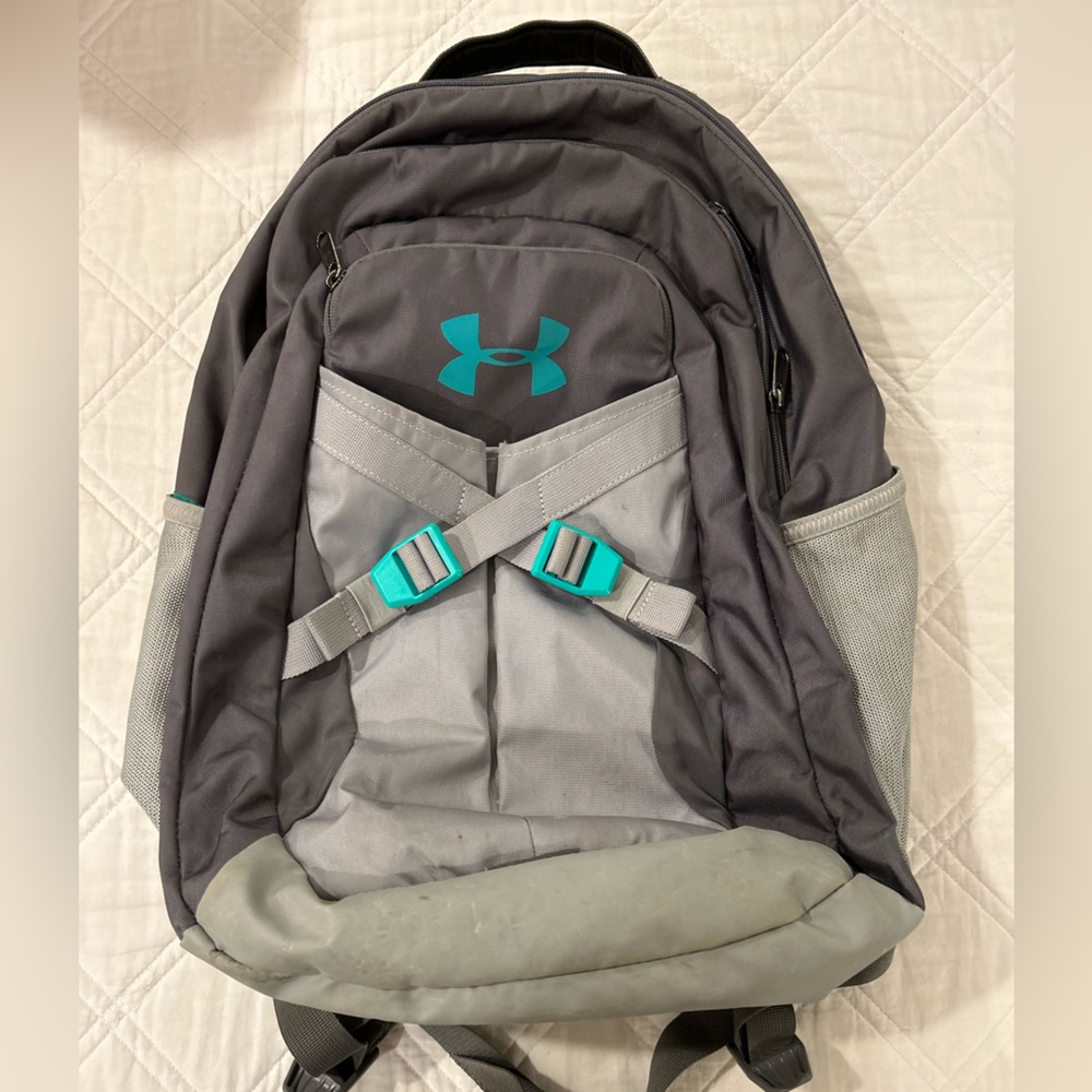 Under Armour. Teal/gray bookbag.